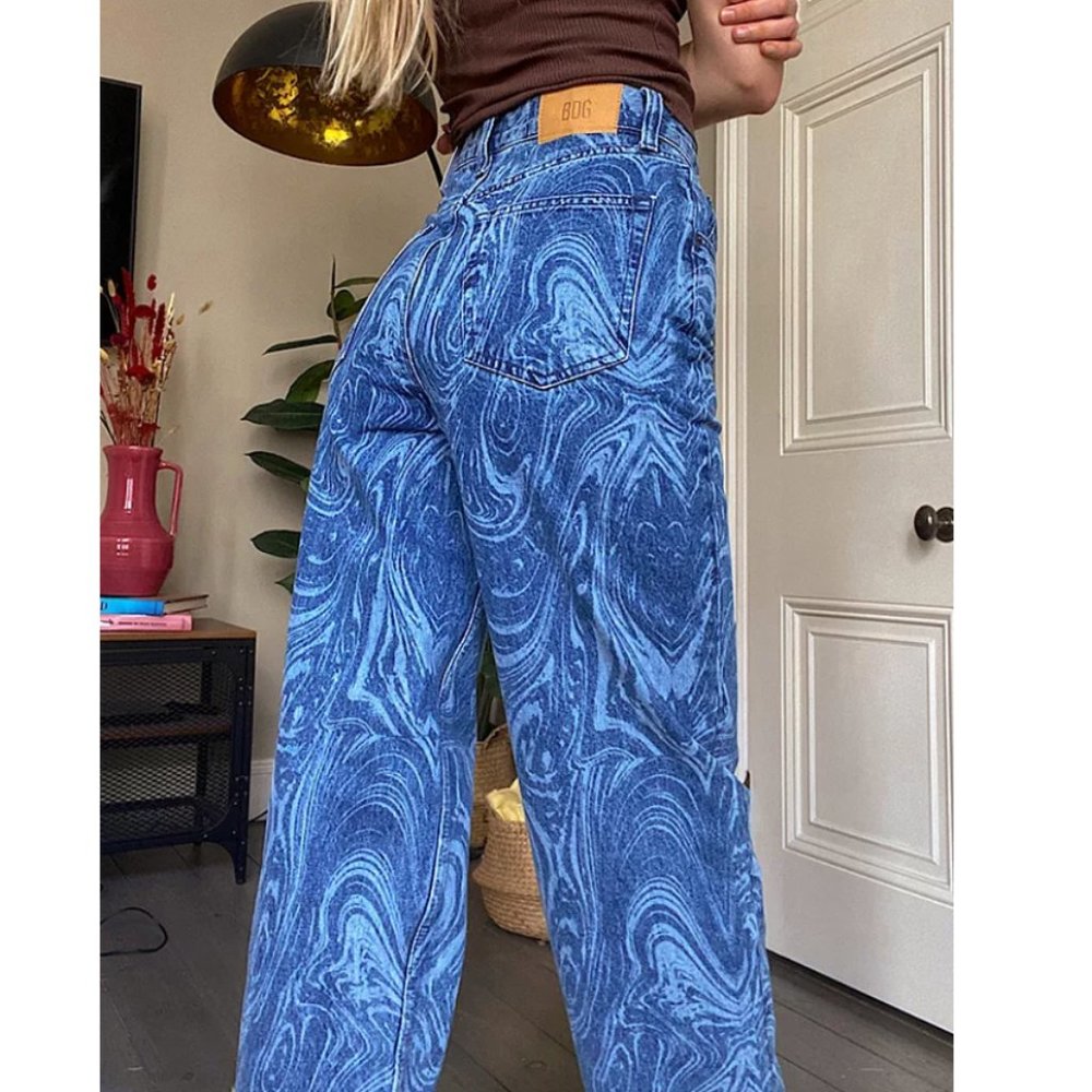 BDG Blue Swirl Stampa Boyfriend Denim Jeans  25